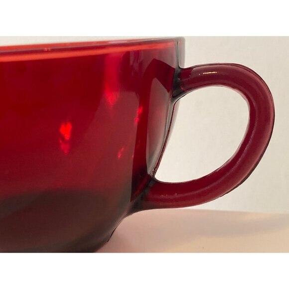 VTG Punch Tea Cup Ruby Red Glass Replacement No Markings - Picture 2 of 10
